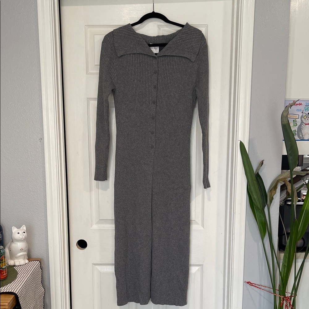 Grey Long Sleeve Dress